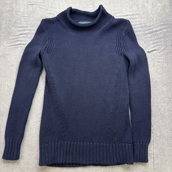 J‎ Crew 1988 Roll Neck Sweater Women's Blue Cotton Knit Classic Fit XXXS - Picture 2 of 8